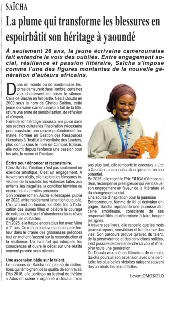 Article de presse consacré à Saïcha